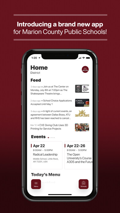 Emulate iPhone app Marion County KY Schools using MyAndroid