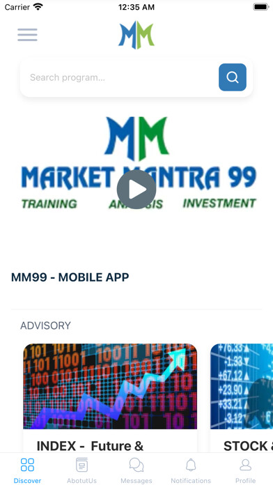 Emulate iPhone app Market Mantra 99 using MyAndroid