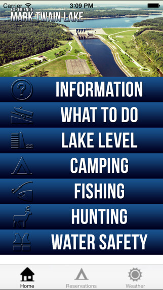 Emulate iPhone app Mark Twain Lake - USACE using MyAndroid