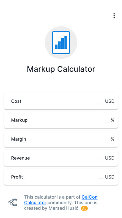 Emulate iPhone app Markup Calculator - CalCon using MyAndroid Emulate iPhone app Markup Calculator - CalCon using MyAndroid