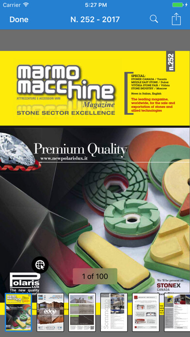 Emulate iPhone app Marmomacchine Magazine using MyAndroid