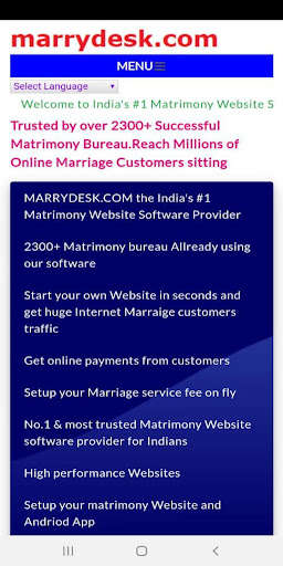 Run android online APK marrydesk.com  Create your matrimony website from MyAndroid or emulate marrydesk.com  Create your matrimony website using MyAndroid