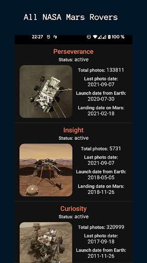 Run android online APK Mars Rover Photos: Perseverance Insight Curiosity from MyAndroid or emulate Mars Rover Photos: Perseverance Insight Curiosity using MyAndroid