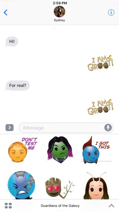 Emulate iPhone app Marvel’s Guardians Stickers using MyAndroid Emulate iPhone app Marvel’s Guardians Stickers using MyAndroid