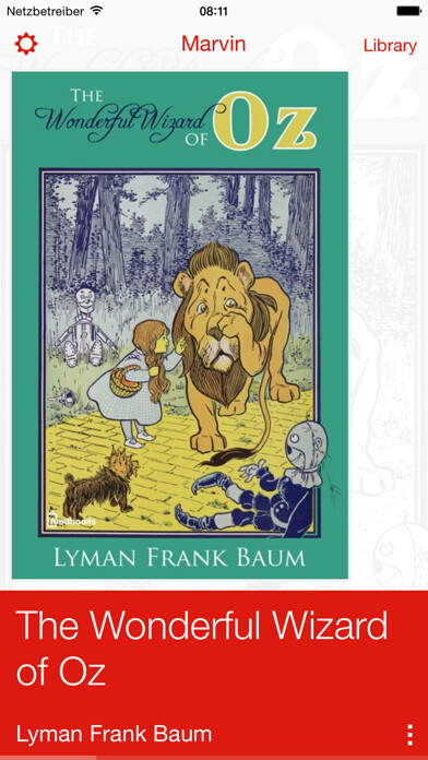 Emulate iPhone app Marvin Classic (free edition) - eBook reader for epub using MyAndroid