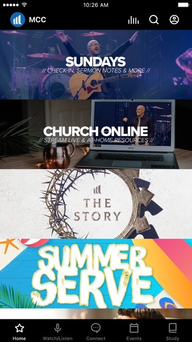 Emulate iPhone app Maryland Community Church using MyAndroid