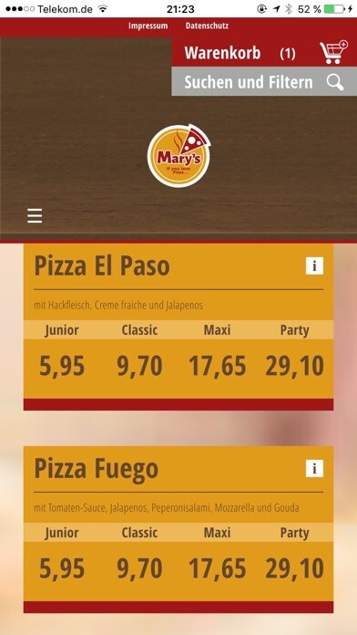 Emulate iPhone app Marys Pizza using MyAndroid Emulate iPhone app Marys Pizza using MyAndroid
