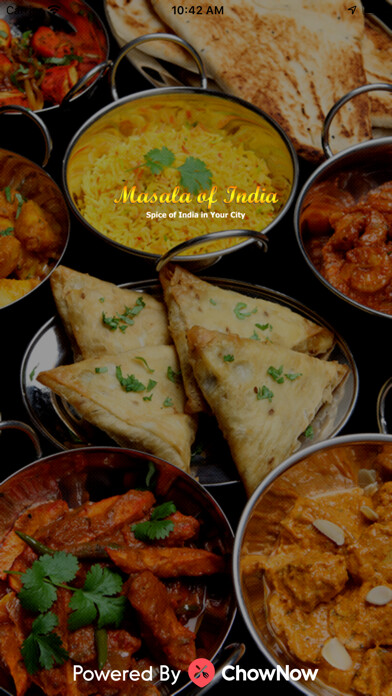 Emulate iPhone app Masala of India using MyAndroid