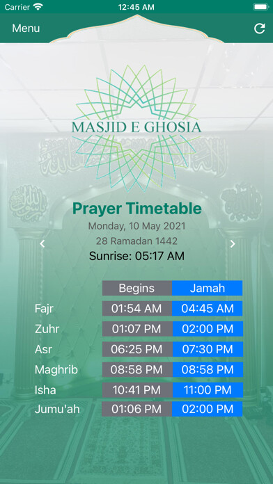 Emulate iPhone app Masjid E Ghosia using MyAndroid Emulate iPhone app Masjid E Ghosia using MyAndroid
