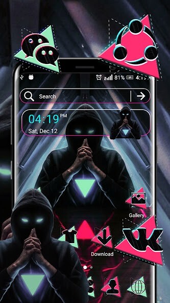 Run android online APK Mask Man Triangle Theme from MyAndroid or emulate Mask Man Triangle Theme using MyAndroid