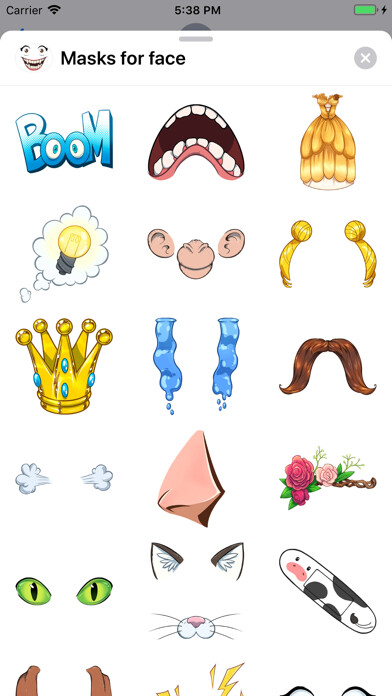 Emulate iPhone app Masks face stickers & emoji using MyAndroid