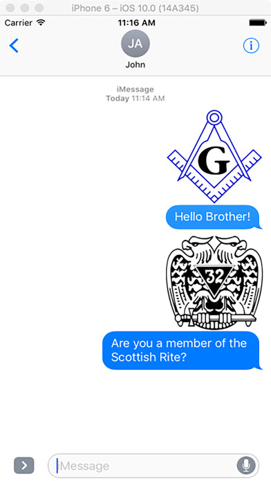 Emulate iPhone app Masonic Stickers using MyAndroid Emulate iPhone app Masonic Stickers using MyAndroid