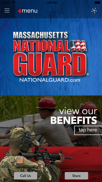Emulate iPhone app Massachusetts Army National Guard using MyAndroid