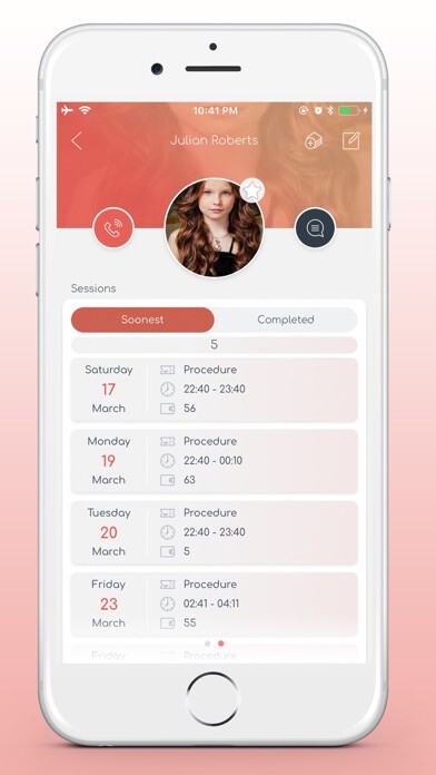 Emulate iPhone app Massage4U Сustomer accounting using MyAndroid