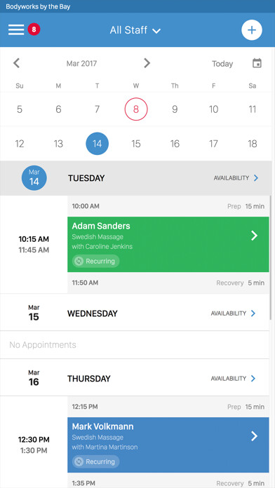 Emulate iPhone app MassageBook Pro using MyAndroid