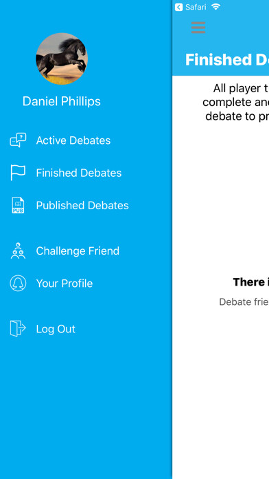 Emulate iPhone app Mass Debate using MyAndroid