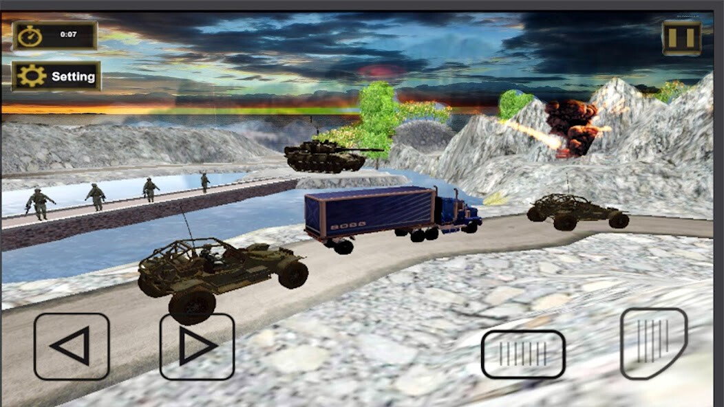 Run android online APK Massive Tank War Army Truck Simulator from MyAndroid or emulate Massive Tank War Army Truck Simulator using MyAndroid