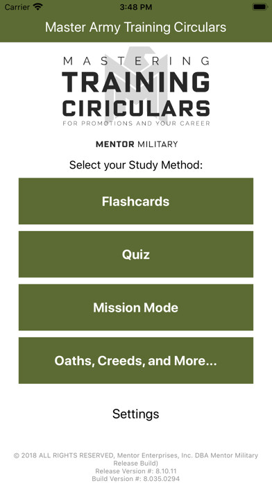 Emulate iPhone app Master Army Training Circulars using MyAndroid