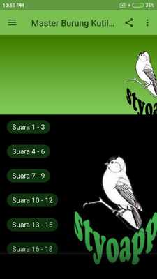 Emulate Android APK Master Burung Kutilang MP3