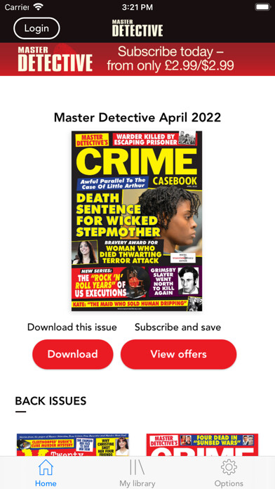 Emulate iPhone app Master Detective Magazine using MyAndroid