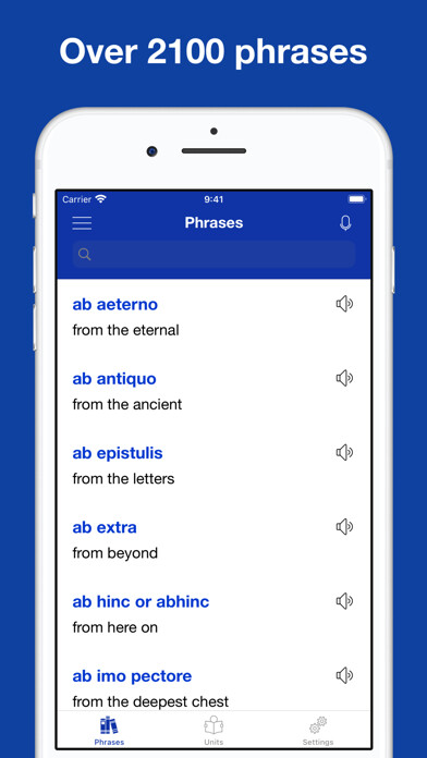 Emulate iPhone app Mastering Latin Phrases using MyAndroid