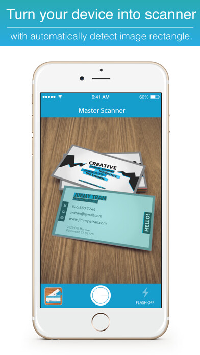 Emulate iPhone app Master Scanner : Scan business card.s, book keeping, fax file with OCR Chinese English using MyAndroid