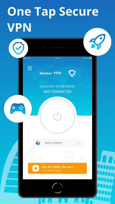 Emulate iPhone app Master VPN- Wifi Secure VPN using MyAndroid