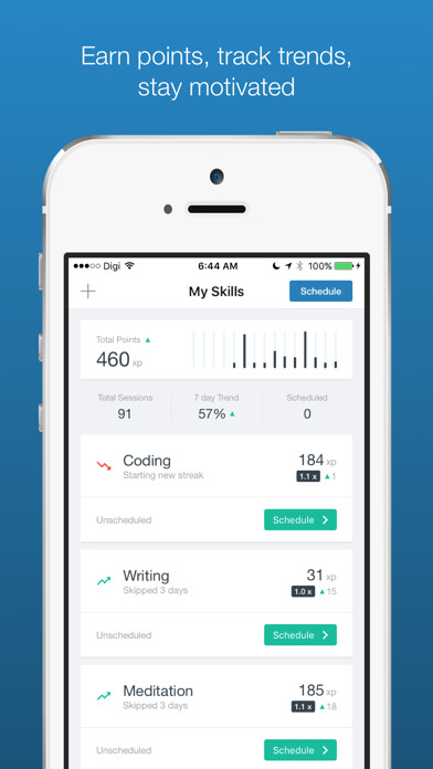 Emulate iPhone app Mastery Productivity Timer using MyAndroid