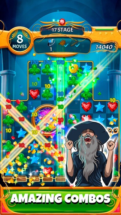 Emulate iPhone app Match 3 Magic Jewels using MyAndroid