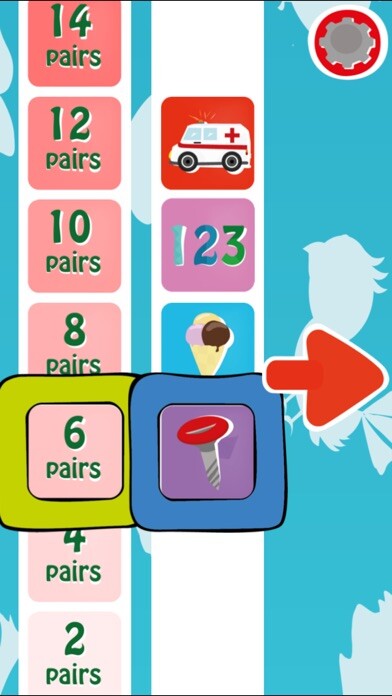 Emulate iPhone app Match cards to train memory skills! using MyAndroid