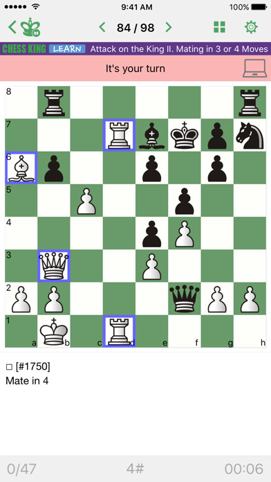 Emulate iPhone app Mate in 3-4 (Chess Puzzles) using MyAndroid Emulate iPhone app Mate in 3-4 (Chess Puzzles) using MyAndroid