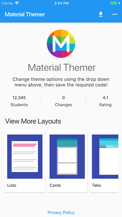 Emulate iPhone app Material Themer using MyAndroid