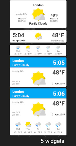Run android online APK Material Weather Widget from MyAndroid or emulate Material Weather Widget using MyAndroid