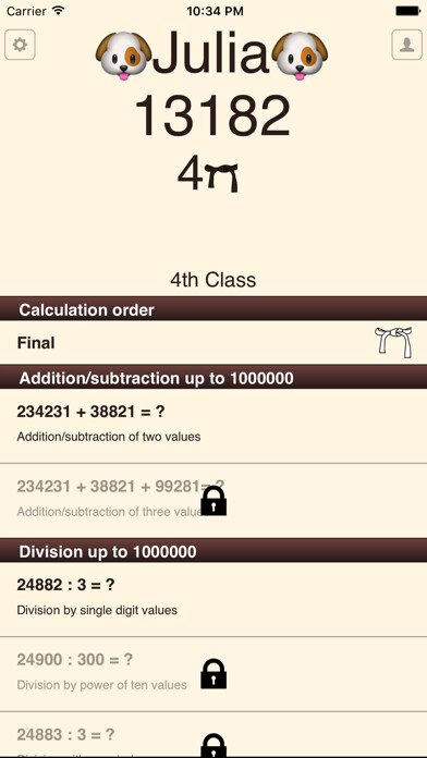 Emulate iPhone app Math 2 Go (Pro) using MyAndroid