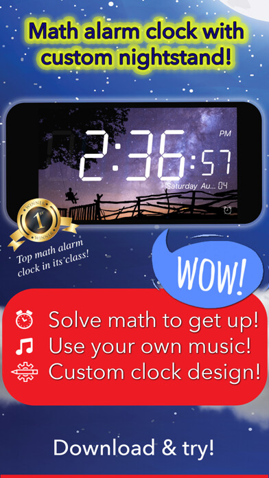 Emulate iPhone app Math Alarm Clock by Mathy using MyAndroid Emulate iPhone app Math Alarm Clock by Mathy using MyAndroid