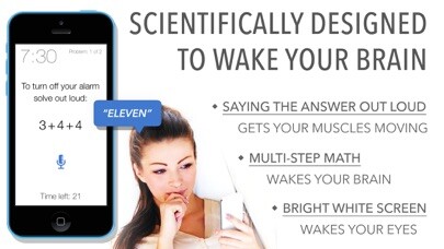Emulate iPhone app Math Alarm Clock - Wake up! using MyAndroid