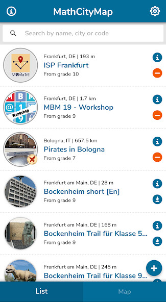 Emulate iPhone app MathCityMap using MyAndroid