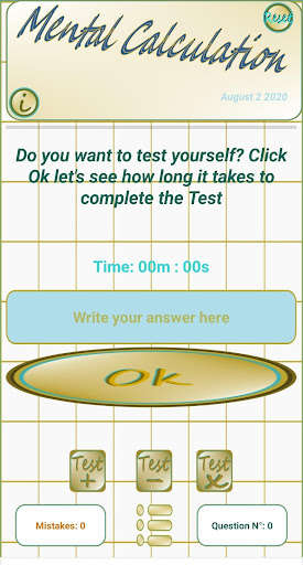 Run android online APK Mathematics in mind - Mental calculation from MyAndroid or emulate Mathematics in mind - Mental calculation using MyAndroid