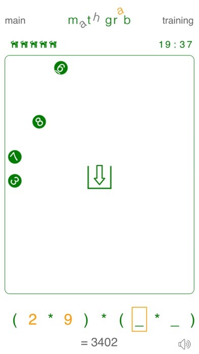Emulate iPhone app Math Grab using MyAndroid