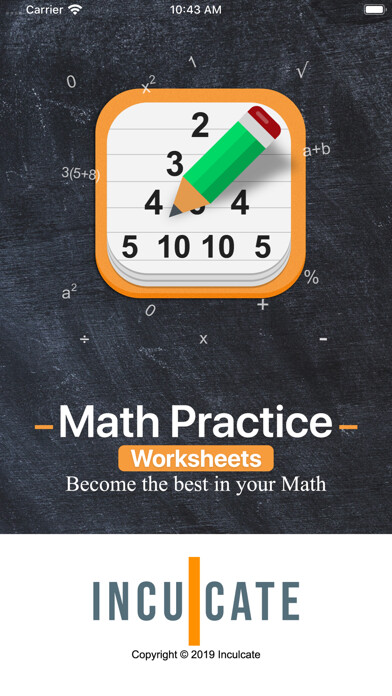 Emulate iPhone app Math Practice Worksheets using MyAndroid