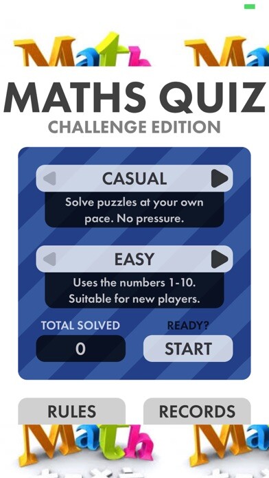 Emulate iPhone app Math Puzzle Quiz using MyAndroid
