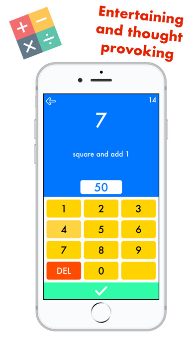 Emulate iPhone app Math Quiz Brain Game using MyAndroid