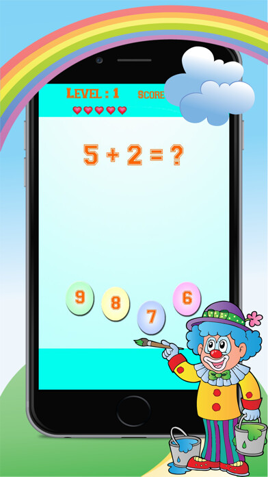 Emulate iPhone app Math Quiz Worksheets Additions Edu Fun Games Free using MyAndroid