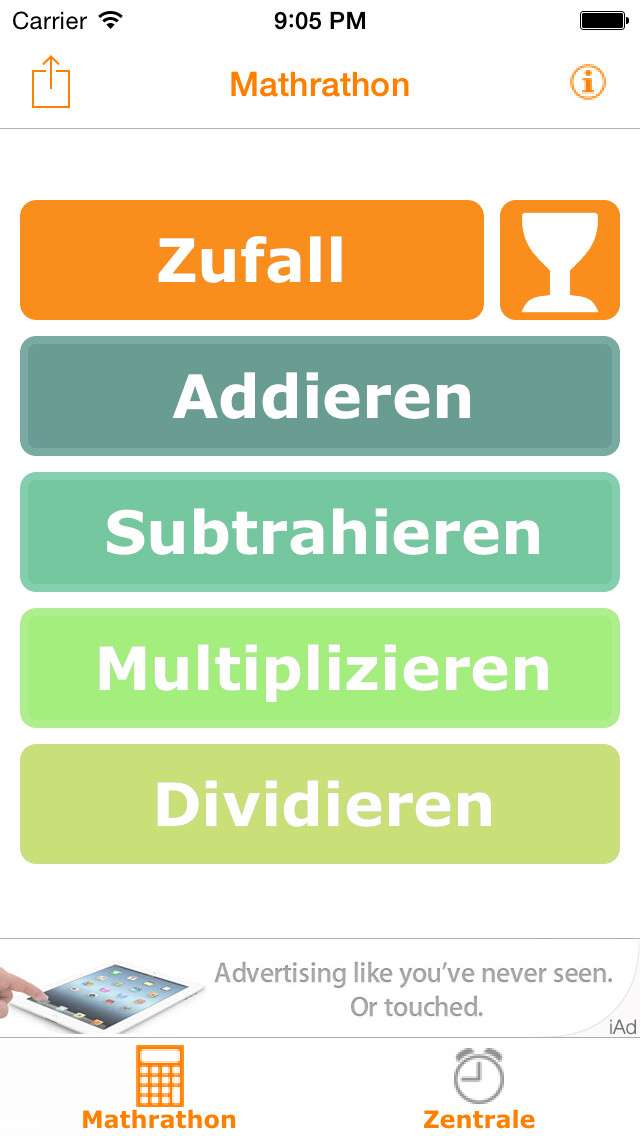Emulate iPhone app Mathrathon using MyAndroid Emulate iPhone app Mathrathon using MyAndroid
