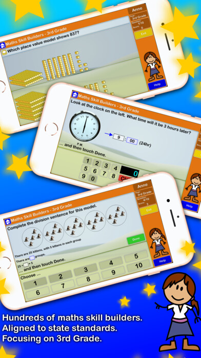 Emulate iPhone app Maths, 3rd Grade (US) using MyAndroid