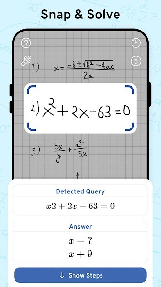 Run android online APK Math Scanner - Math Solutions from MyAndroid or emulate Math Scanner - Math Solutions using MyAndroid