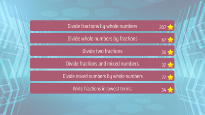 Emulate iPhone app Math Shot Dividing Fractions using MyAndroid