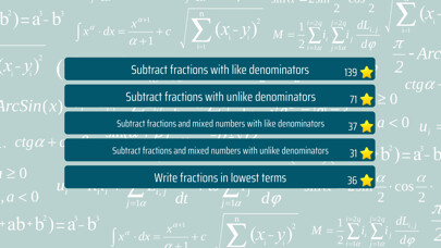 Emulate iPhone app Math Shot Subtract Fractions using MyAndroid