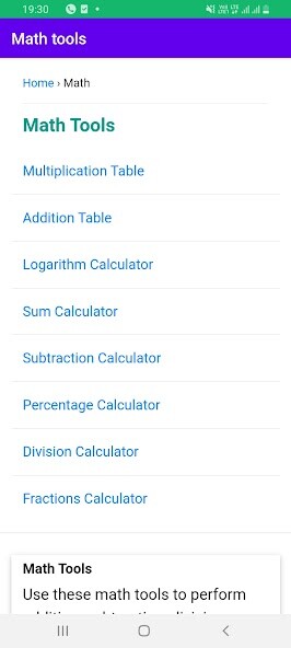 Emulate Math Tools from MyAndroid or run Math Tools using MyAndroid