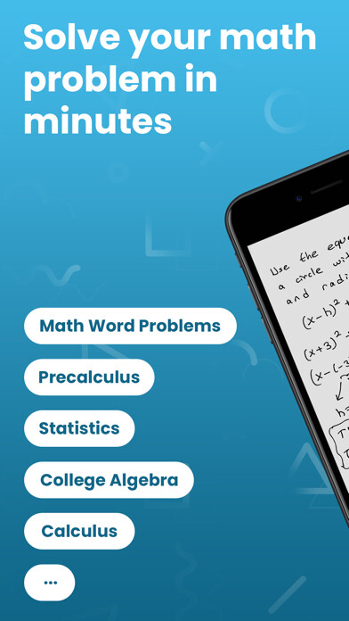 Emulate iPhone app Math Word Problem Solver using MyAndroid